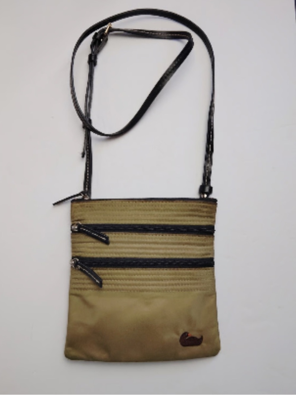 DOONEY BOURKE Nylon North South Triple Zip Crossbody Khaki